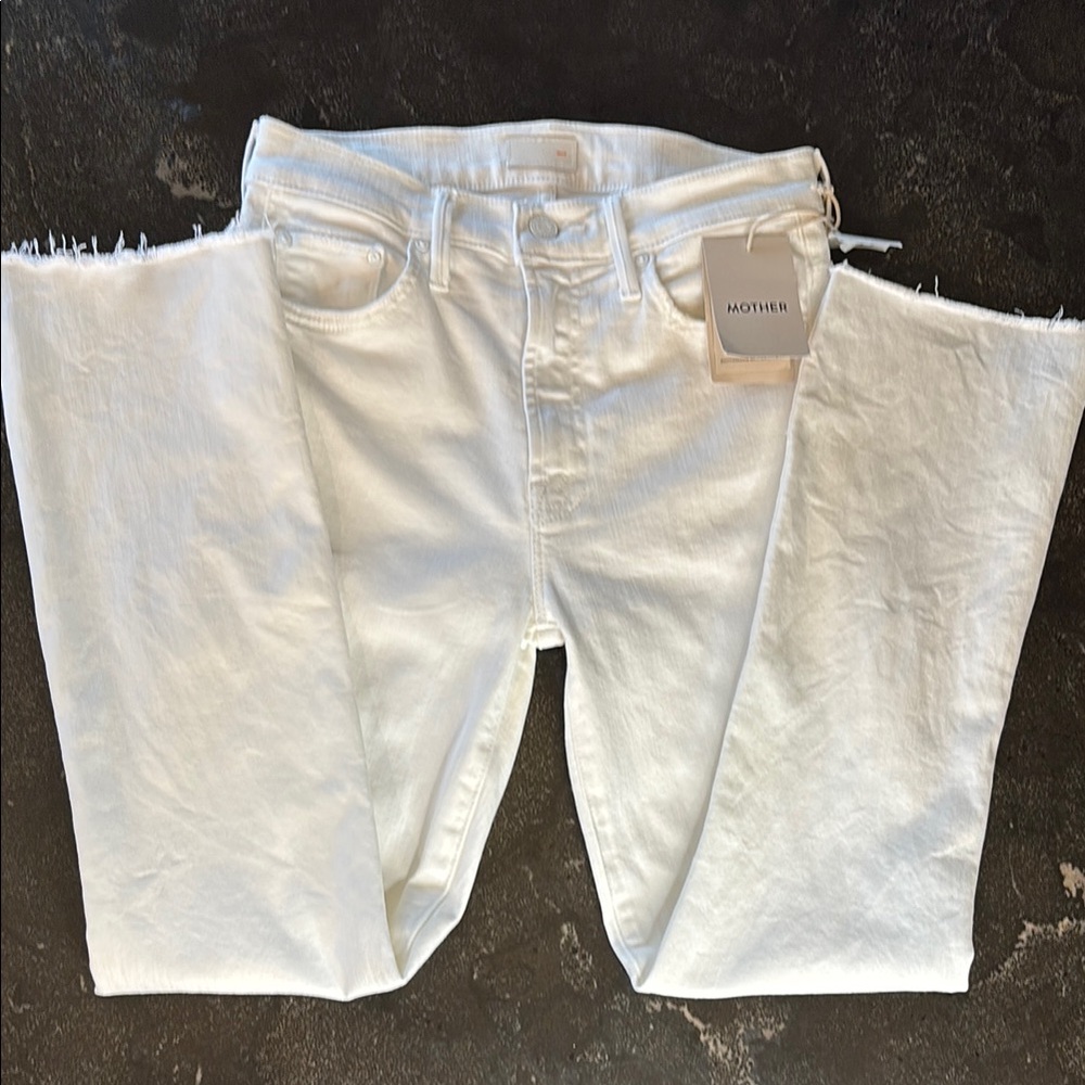 MOTHER White Ankle & Cropped Jeans